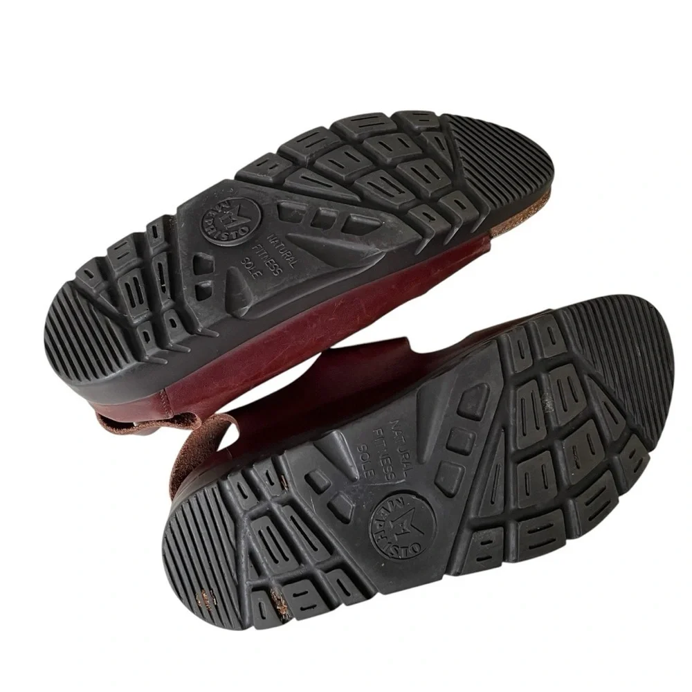 MEPHISTO Zeus Unisex Cork Leather Sandals Dark Brown 40